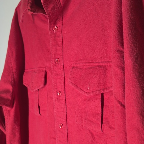 Vtg Eddie Bauer Made In USA Chamois Flannel Shirt Mens XL Red Long Sleeve - Picture 2 of 5